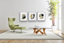 Load image into Gallery viewer, Triptych  Original painting mixed media on paper Framed 30” 10